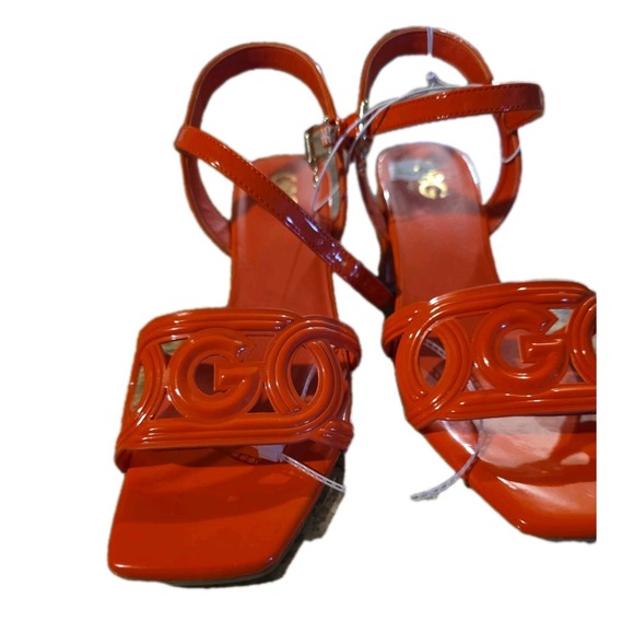 G by Guess Shoes - GBG  Los Angeles Bright Orange Block Heel Sandals Size 8.5 M.
